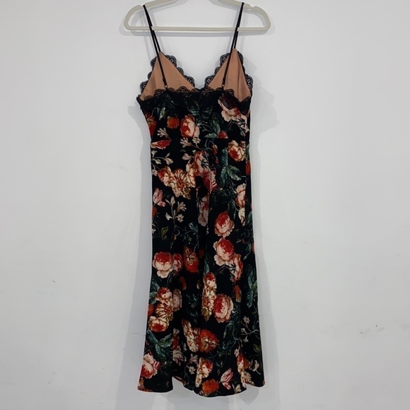 FOXIEDOX strappy midi dress floral print lace detail adjustable straps - Picture 9 of 14